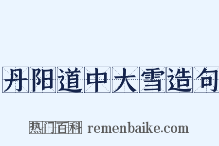 丹阳道中大雪造句是什么意思的图片
